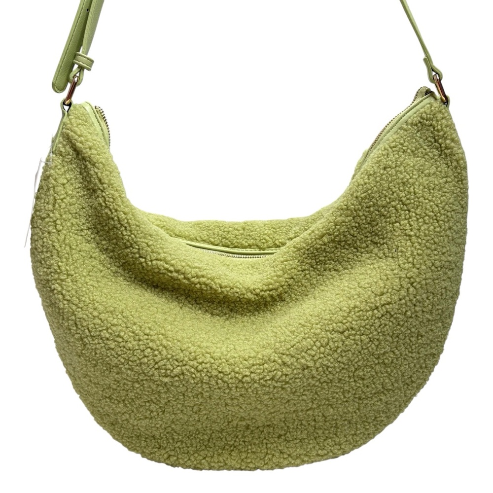 MALI LILI Faux Sherpa Light Green Hobo Sling Shoulder Bag NWT Anthropologie